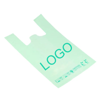 Sacs en T-shirt biodégradables avec impression de logo personnalisé, certifiés OK Compost Home, emballages en plastique PLA pour supermarchés, emballages pour glaces à emporter