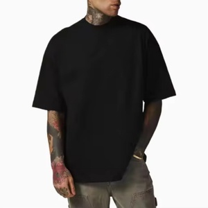 เสื้อยืดผู้ชายแขนสั้นทรงหลวมผ้าฝ้าย เสื้อยืดทรงบ็อกซี่แขนสั้น เสื้อยืดโอเวอร์ไซส์สำหรับผู้ชาย - Product Image 2