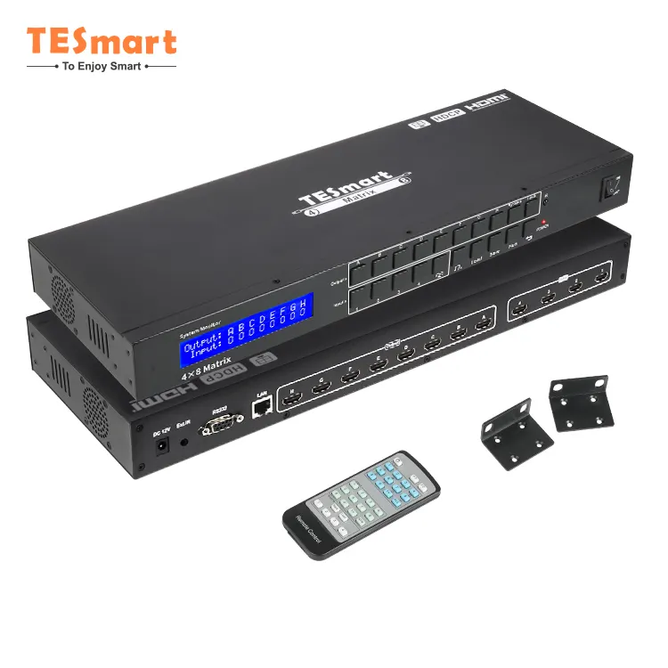4x8 HDMI 18Gbps Matrix Switcher Supports IR Matrix and Audio Function EDID RS232 HDMI Matrix 4in 8out