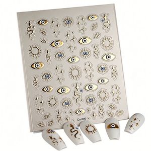 Autocollants 5D Argentés pour Ongles, Motifs Graffiti, Nœuds et Étoiles, Décalcomanies Adhésives pour DIY, Fournitures pour Ongles, Usage Domestique - Product Image 1