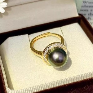 10732 DIY <b>Pearl</b> Accessories S925 Silver <b>Ring</b> with Empty Stand 11-13mm Round Beads Gold/Silver Jewelry Diamond <b>Rings</b> - Product Image 3