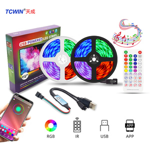 Tcwin ขายดีชุดไฟ LED <span class=keywords><strong>ซิงค์</strong></span>เพลงควบคุมด้วยเสียง5เมตร<span class=keywords><strong>สมา</strong></span>ร์ทแอปควบคุมเพลงซิงค์5050ไฟแถบ LED RGB - Product Image 1