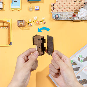 Robotime Rolife Decoración de Escritorio, Casa Miniatura DIY DP004, Librería de la Vieja Época, Rompecabezas 3D de Madera - Product Image 4