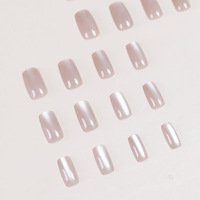 Ongles à presser multicolores très tendance, courts, à usage simple, avec perles en verre effet glace, patchs pour ongles