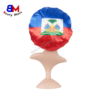 Bonnet drapeau des Bahamas personnalisé en gros Bonnet pour adultes et enfants Bonnet en satin de soie Bonnets pour cheveux avec longue bande élastique en dentelle de satin