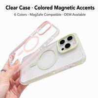 Étui rigide en acrylique magnétique moulé avec précision, coussinets internes en TPE antichoc pour iPhone 15 16 17 18 Pro Max