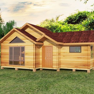 Cabane en bois Summerhouse, bois traité sous pression, style traditionnel, espace de vie extérieur pour le camping - Product Image 2