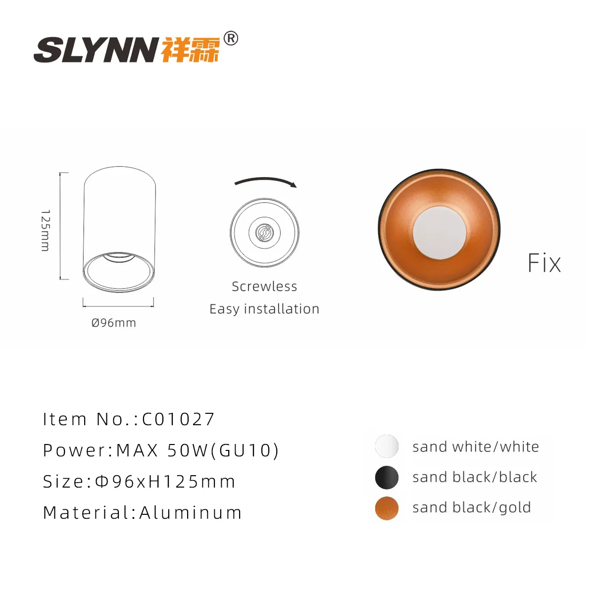 SLYNN Led COB Downlight incasso professionale CCT bianco 50w DV24V Down light fixture bianco CCT per camera da letto