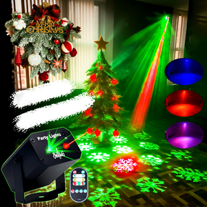 Mini discoteca portátil con luz láser, patrones rojos y verdes para fiestas navideñas y clubes nocturnos de Navidad, iluminación de escenario - Product Image 2