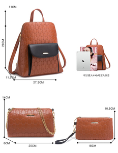 <span class=keywords><strong>Sac</strong></span> à <span class=keywords><strong>dos</strong></span> et <span class=keywords><strong>sac</strong></span> à main en <span class=keywords><strong>cuir</strong></span> luxueux pour dames ensemble <span class=keywords><strong>sac</strong></span> à bandoulière pour femmes à la mode - Product Image 6