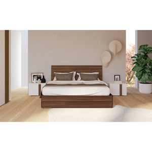 Cama Doble con Almacenamiento Modelo Colorado en Color Java Nogal - Product Image 1