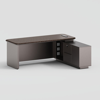 Bureau de direction modulaire en MDF en forme de L, haut de gamme, moderne, avec tiroir à dossiers, pour patron, directeur général, bureau à domicile