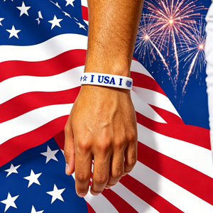 Bracelets en silicone patriotiques USA, rouges, blancs et bleus, avec étoiles et drapeaux, cadeaux originaux pour la fête du 4 juillet - Product Image 4