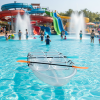 Kayak transparent Meierya durable pour 6 personnes, en matériau PC, fond transparent, anti-rayures, longueur de 3,1 à 4 m pour les lacs et les rivières, garantie 1 an