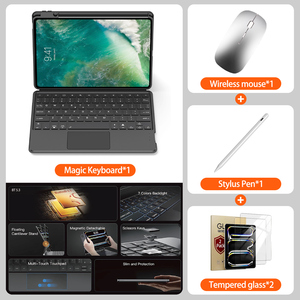 การออกแบบที่ถอดออกได้ด้วยแม่เหล็ก ฝาครอบป้องกันคีย์บอร์ดอเนกประสงค์สำหรับนักเรียน กระจกนิรภัยป้องกัน เมาส์ไร้สาย BT 5.3 - Product Image 2