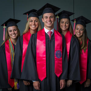 卒業ストールと名誉サッシ、学士号と博士号の儀式のためのサテンアカデミックストール、カスタムロゴのプロモーションギフト - Product Image 3