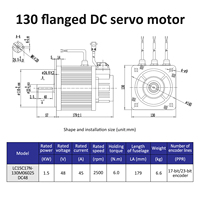 Kit de contrôleur de moteur servo Lichuan basse tension 48V45A 2500RPM 1.5KW, kit de pilotes de moteur servo CC 1500W 6N.m pour l'énergie nouvelle/la gravure