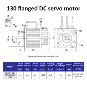 Комплект контроллера серводвигателя Lichuan с низким напряжением 48 в 45 А, 2500 об/мин, 1,5 кВт, 1500 Вт, 6 Н. М, комплект серводвигателей постоянного тока для новой энергии/гравировки - Product Image 5