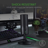Microphone à condensateur filaire professionnel Razer Seiren X pour diffusion en direct, interface USB, réduction du bruit, pour le gaming