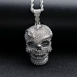Nuevo Collar con Colgante de Calavera de Acero Inoxidable Chapado en Oro de 18k con Cadena de Eslabones, Regalo Casual/Deportivo para Hombre, Collar con Dije para Fiesta - Product Image 2