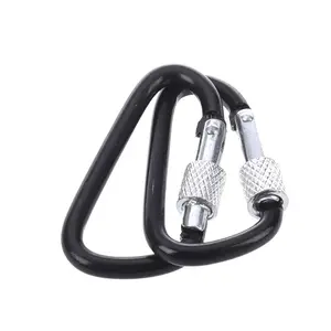 Aluminum Airplane Shaped Carabiner Round Locking Snap Clips 60Ml Bottle Hook Push Button 30Mm Wide Square Black