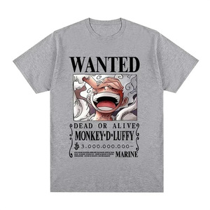 T-shirt pour homme Luffy Gear 5 One Piece Anime Cartoon en jersey de coton, vêtements de loisirs - Product Image 5