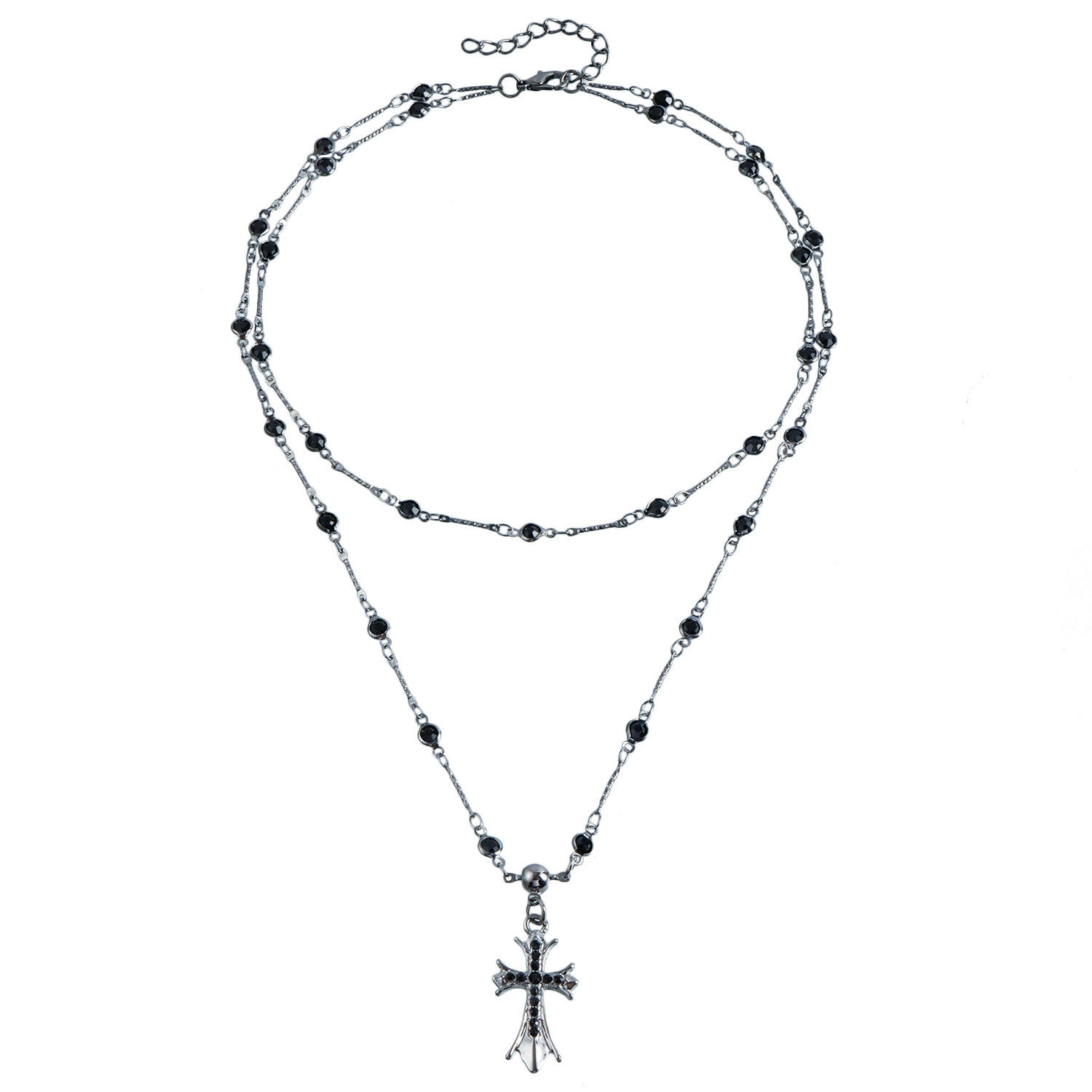 สร้อยคอกางเขนสีดำ