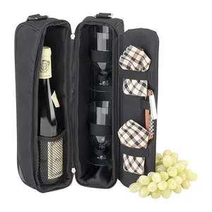 Lancheira térmica personalizada, bolsa de sacola de vinho para piquenique isolado