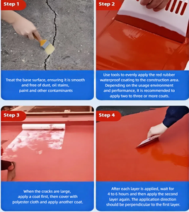 Revestimiento Acrílico <span class=keywords><strong>de</strong></span> Goma Roja Premium, Impermeable, Ultraelástico, Resistente a los Rayos UV, para <span class=keywords><strong>Techos</strong></span> Domésticos y Pintura <span class=keywords><strong>de</strong></span> Edificios Industriales - Product Image 5
