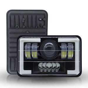 Phares LED carrés 5x7 5,75 pouces, clignotants crâne, feux de travail, 12V 45W, ampoule H4 6000K, ajustement universel pour - Product Image 1