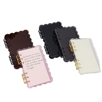 Carnet à spirale A6 DIY Budget-Friendly Clear Transparent Dashboard Givré PVC 6-Hole Acrylique Binder Loose-Leaf pour une utilisation scolaire