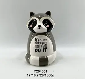 Funny dog shaped ceramic storage jar