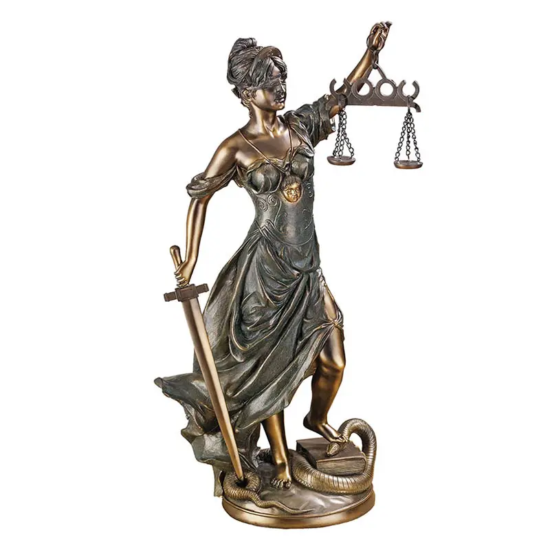 Estatua de la diosa de la justicia, Producto popular OEM, escultura de Themis, corte, sello de cera griega, diosa de la justicia, estatua de bronce, Estatua de la justicia