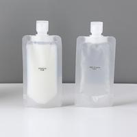 Pochette de voyage portable pour maquillage liquide, 30 ml, 50 ml, 100 ml, transparente, avec fermeture à rabat, emballage avec bec verseur en plastique BOPP