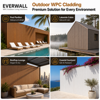 Revêtement mural extérieur en WPC Everwall imperméable 26 mm, imitation bois massif, pour villas et hôtels, panneau mural à lamelles