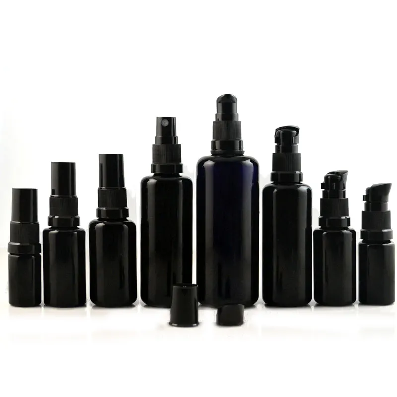 Kosmetik Essenz Dunkels chwarz violett Flüssigkeit 60ml Dunkel violette Glasflasche für UV-Schutz