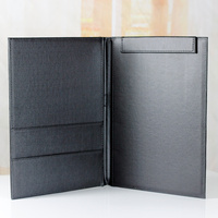 Suministros de oficina de negocios, bolsa de documentos de cuero con contrato, carpeta de archivos, cuaderno de firma A4, Clip de Gerente de reunión negro personalizado