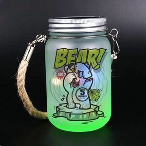 15 oz Waterproof Camping Solar LED Light Lids Gradient Sublimation Frosted Glass Can <b>Fairy</b> Mason <b>Jar</b> with Metal Handle - Product Image 2