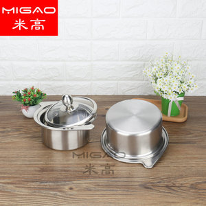 หม้อสแตนเลส Migao ขนาด 2.1L-4L พร้อมฝาปิด ใช้กับเตาแม่เหล็กไฟฟ้าได้ หม้อซุปขนาดเล็กสำหรับคนเดียว ชาบู ชาบู - Product Image 4