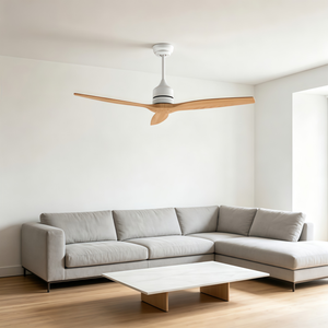 Ventilador de Techo de Madera de 52 Pulgadas con 3 Aspas de Madera Plateada, Ventilador de Techo BLDC para Sala de Estar y Dormitorio - Product Image 1