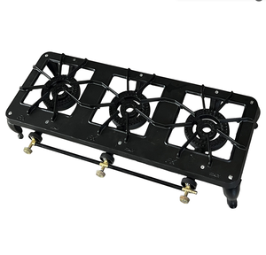 Cuisinière à <span class=keywords><strong>gaz</strong></span> en fonte <span class=keywords><strong>de</strong></span> haute qualité, 3 brûleurs, allumage manuel, portable, économe en énergie, pour la maison, le <span class=keywords><strong>camping</strong></span>, le <span class=keywords><strong>camping</strong></span>-car et l'usage commercial - Product Image 1