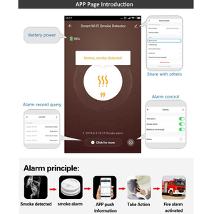 PGST 업그레이드 버전 WiFi 스트로브 사운드 라이트 화재 열 연기 감지기 센서 알람 Tuya 독립형 연기 감지기 - Product Image 5