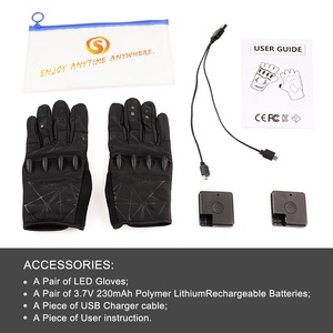 Savior LED flash găng tay ánh sáng ban đêm làm việc xe đạp đi xe đạp câu cá găng tay màn hình cảm ứng đầy đủ ngón tay Led đèn pin găng tay - Product Image 6