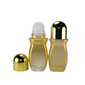 Luxury Empty 30ml 50ml Perfume Roller Glass Bottles Refillable Custom Clear Frosted Essential Oil Roll On Glass Bottle