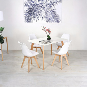 Mesa de Jantar de Madeira Branca por Atacado, Tampo de MDF Retangular 120/80/75cm, Móveis de Cozinha - Product Image 4