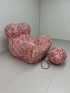 Ghế Sofa Gấu Lười Phong Cách Hiện Đại, Vải Sọc, Bọc Nệm Thoải Mái, Nội Thất Phòng Khách - Product Image 4