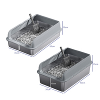 Bac à litière pour chat en acier inoxydable extra large et facile à nettoyer avec matière plastique