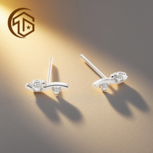 Vendita calda regalo misterioso che appartiene a se stessi alla moda in oro 10k 14k VVS orecchini con diamanti coltivati da laboratorio da donna - Product Image 2