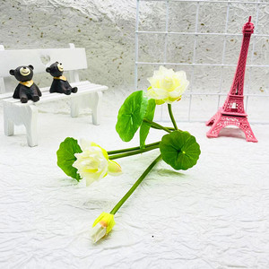 ดอกบัวประดิษฐ์ Qi Xing 7 หัว ดอกไม้ผ้าไหมสีแดงม่วง ตกแต่งบ้าน จัดงานแต่งงาน - Product Image 3