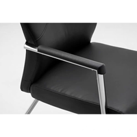 Chaise de réunion de direction de luxe en cuir à dossier haut et rembourrée pour salle de conférence